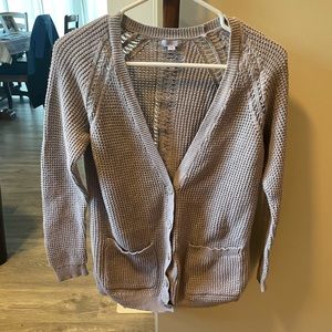 Gray 100% cotton cardigan
